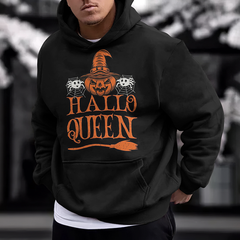 Men's Halloween Alphabet Print Hoodie