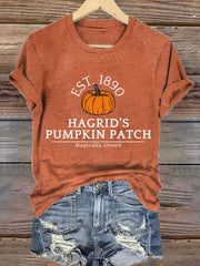Women's Hagrid's Pumpkin Patch Print Casual T-Shirt
