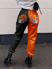 Halloween Print Thickened Loose Pants
