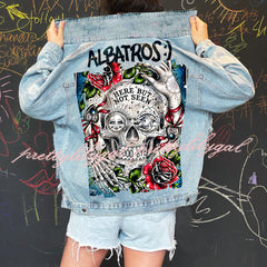 Halloween Print Long Sleeve Denim Jacket