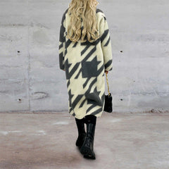 Long Printed Woolen Coat
