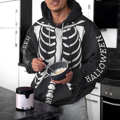 Skull Halloween Trend Print Hoodie