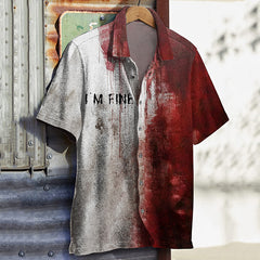 Men's Bloody I'm Fine Halloween Print Shirt