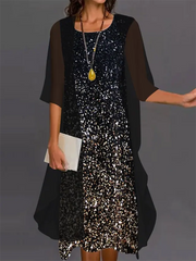 Elegant Gradient Cardigan Two Piece Set