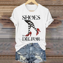 Halloween Shoes To Die For Classic Ruby Red Shoes Art Vintage Washed T Shirt