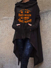 Halloween Pumpkin Print Irregular Hoodie