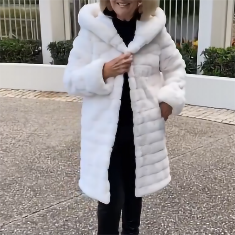 Casual Solid Color Faux Fur Coat