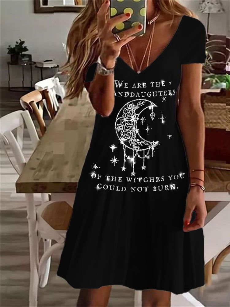 We Are the Granddaughters of the Witches You Could Not Burn Glitter Midi Dress