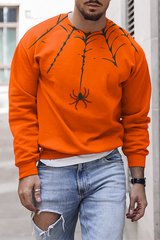 Men's Halloween Spider Web Long Sleeve T-Shirt