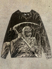 💀 Halloween Death Scythe Print Hoodie