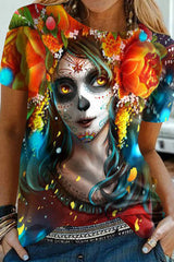 Marigold Queen Of Death Print T-Shirt