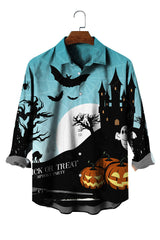 Men's Pumpkin Pattern Casual Long Sleeve Shirt