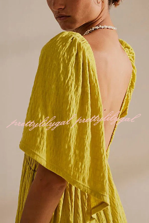 Sexy Backless V-neck Elastic Band Maxi Dress