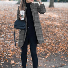 Casua lPlaid Mid-length Coat