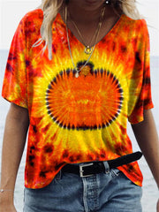 Halloween Jack O Lantern Inspired Tie DyeT Shirt