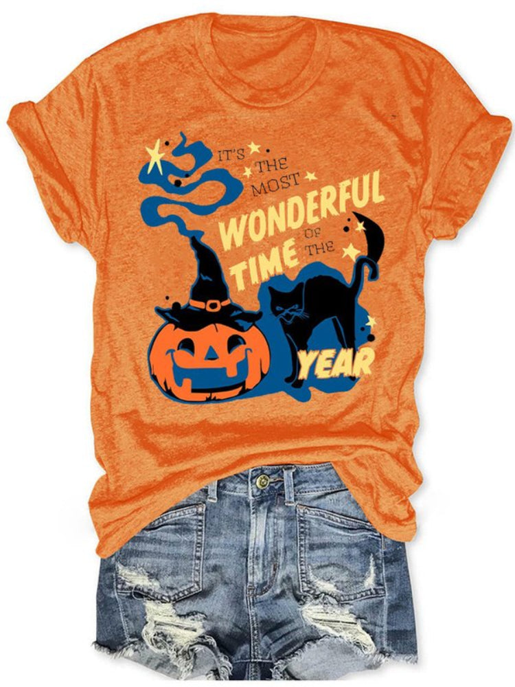 It's The Most Wonderful Time Of The Year Print Casual T Shirt