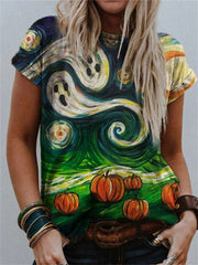 Halloween Ghost Spooky Night Art T Shirt