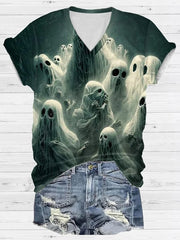 Ghost Art Casual Print Short Sleeve T-Shirt