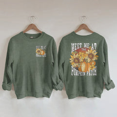Halloween Pumpkin Patch Crew Neck Sweatshirt