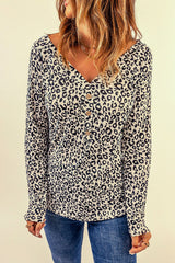Women's Leopard Long Sleeve Top