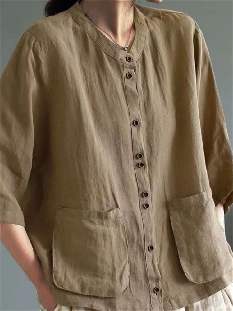 Patch Pockets Oversize Woven Jacket