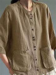 Patch Pockets Oversize Woven Jacket