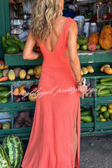 Eleanor Tie-dye Print Cutout Design Slit Stretch Dress