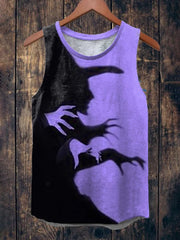 Women's Halloween Witch Shadow Print Casual Tank Top