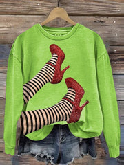Halloween Classic Ruby Red Shoes Printed Casual Sweatshirt