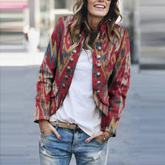 Fashion Printed Double-breasted Jacket