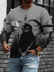Men's Vintage Halloween Pumpkin Ghost Art Sweatshirt