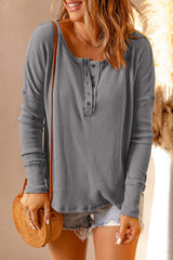 Women's Gray Long Sleeve Top