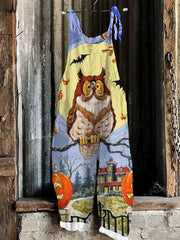 Halloween Funny Owl Pattern Women'S Overalls
