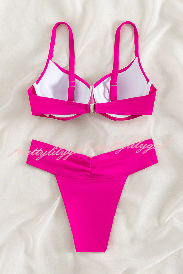 Ordinary Solid Color Patchwork Bikini