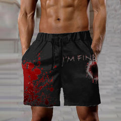 Men's Bloodstain I'm Fine Printed Shorts