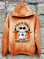 Halloween This Is Some Boo Sheet Tie Dye Print Hoodie