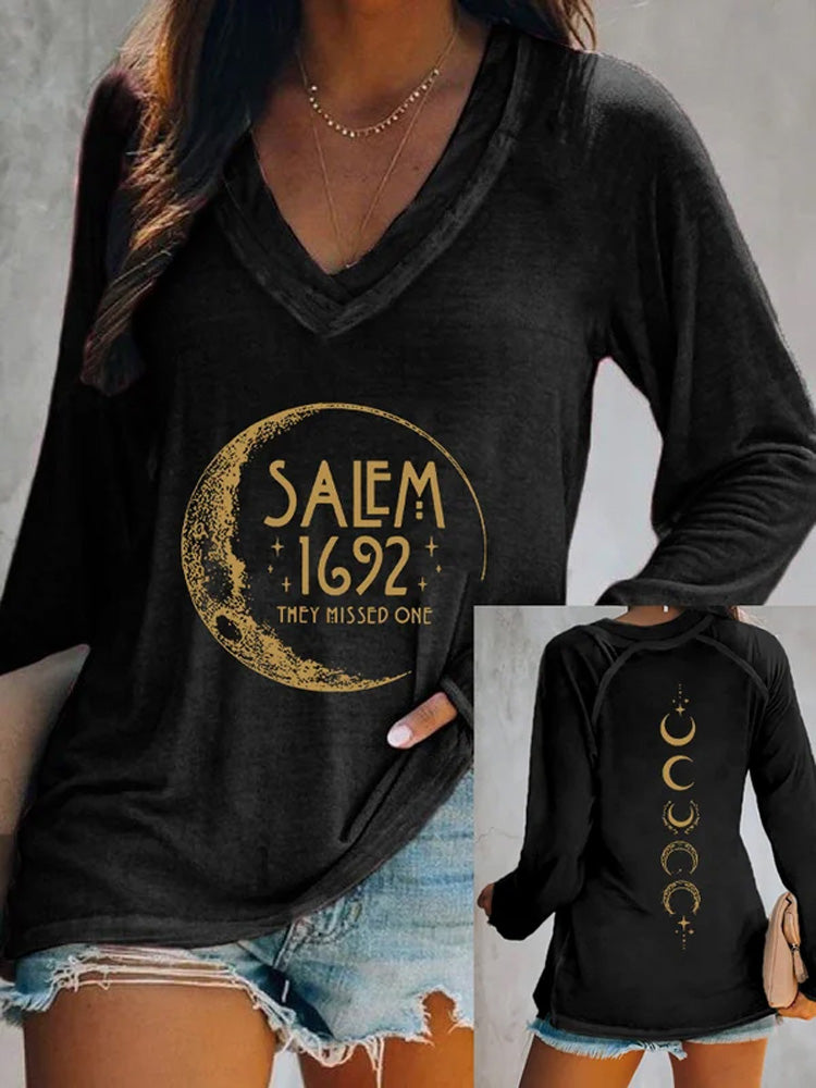 Women's Halloween Salem 1692 They Missed One Print Casual T-Shirt