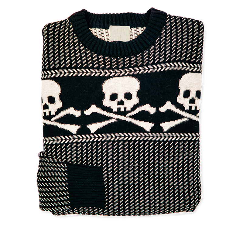Halloween Skull Print Knitted Pullover Sweater