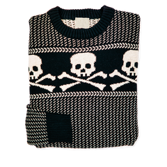 Halloween Skull Print Knitted Pullover Sweater