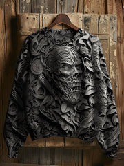Halloween Skull Print Sweatshirt