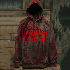 Problem Solved Halloween Print Casual Hoodie