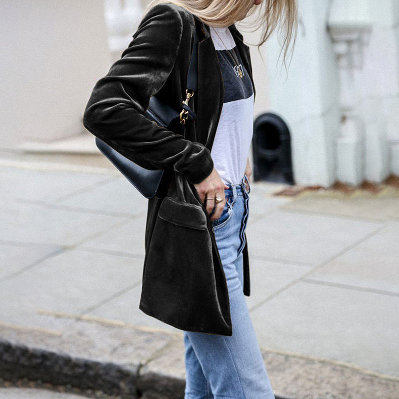 Solid Color Casual Long Sleeve Blazer
