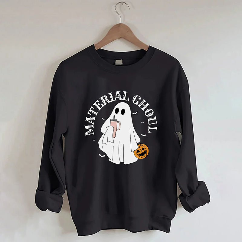 Material Ghoul Print Long Sleeve Sweatshirt