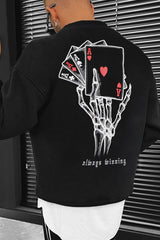 Halloween Men's Poker Print Sweatshirt
