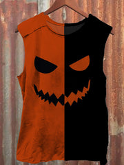 Unisex Halloween Ghost Face Printed Tank Top