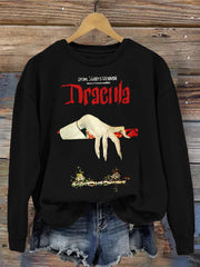 Vintage Halloween Dracula Art Crew Neck Sweatshirt