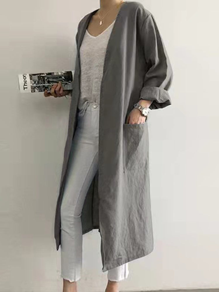 Comfy Trench Coat With Pockets