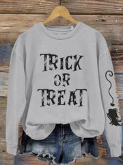 Halloween Trick Or Treat Hocus Pocus Crew Neck Sweatshirt