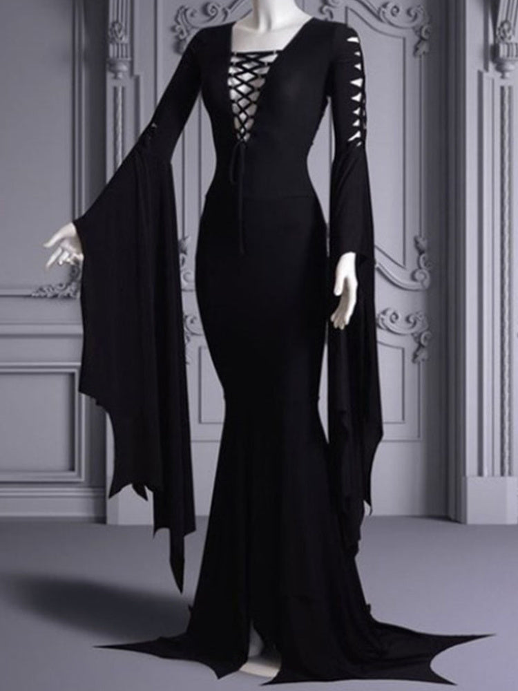 Halloween Gothic V-Neck Sexy Dress