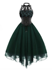 Halloween Gothic Lace Stitching Sexy Dress